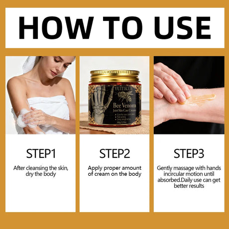 Bee venom joint skin care cream, cares for your joint skin with fast-acting deep penetration, suitable for all skin types