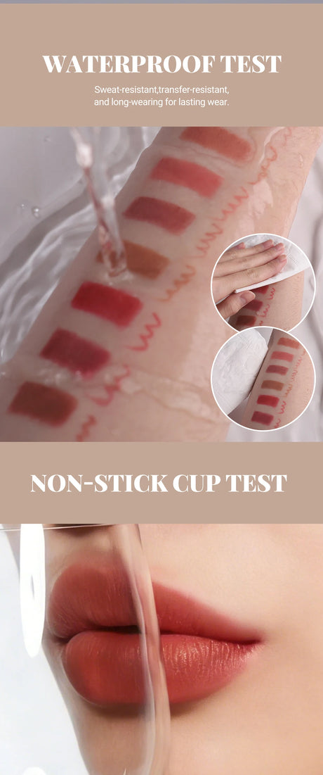 4pcs/10pcs/set Nude Lip Gloss Matte Velvet Lipstick Waterproof Long-lasting Liquid Lipstick Women Moist Lip Tint
