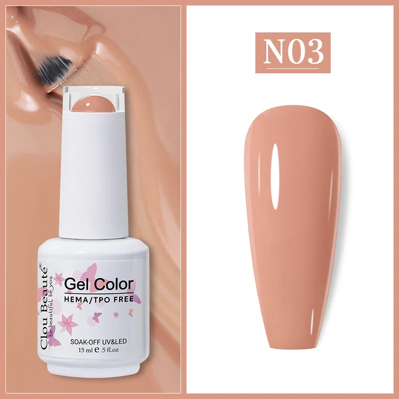 Clou Beaute Gel Nail Polish Neon Brown Royal Blue Red Green Pastal Nude Nail Art Varnishes Gel Lacquer HEMA/TPO FREE UV Gel Nail
