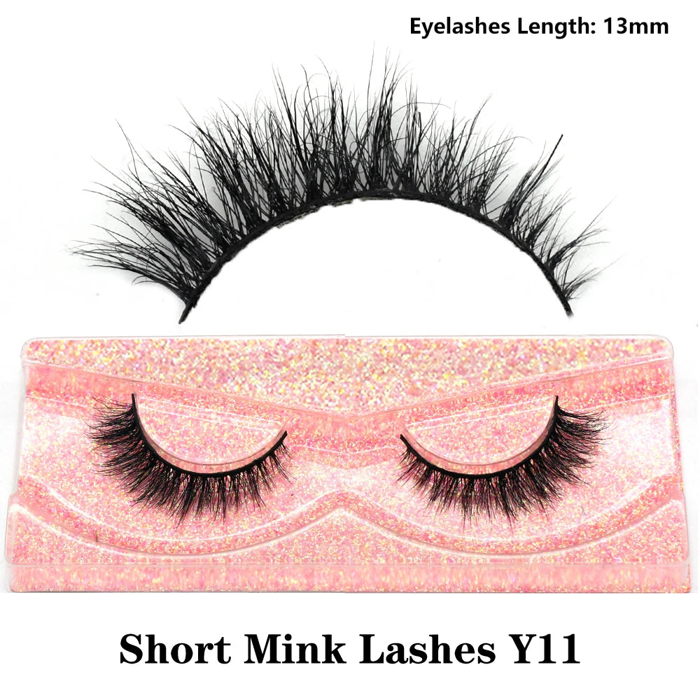 Half Lashes Mink Eyelashes Fluffy Soft False Eyelashes Wispy Cross Mink Eye Lashes Natural Short Mink Eyelash Extension Makeup