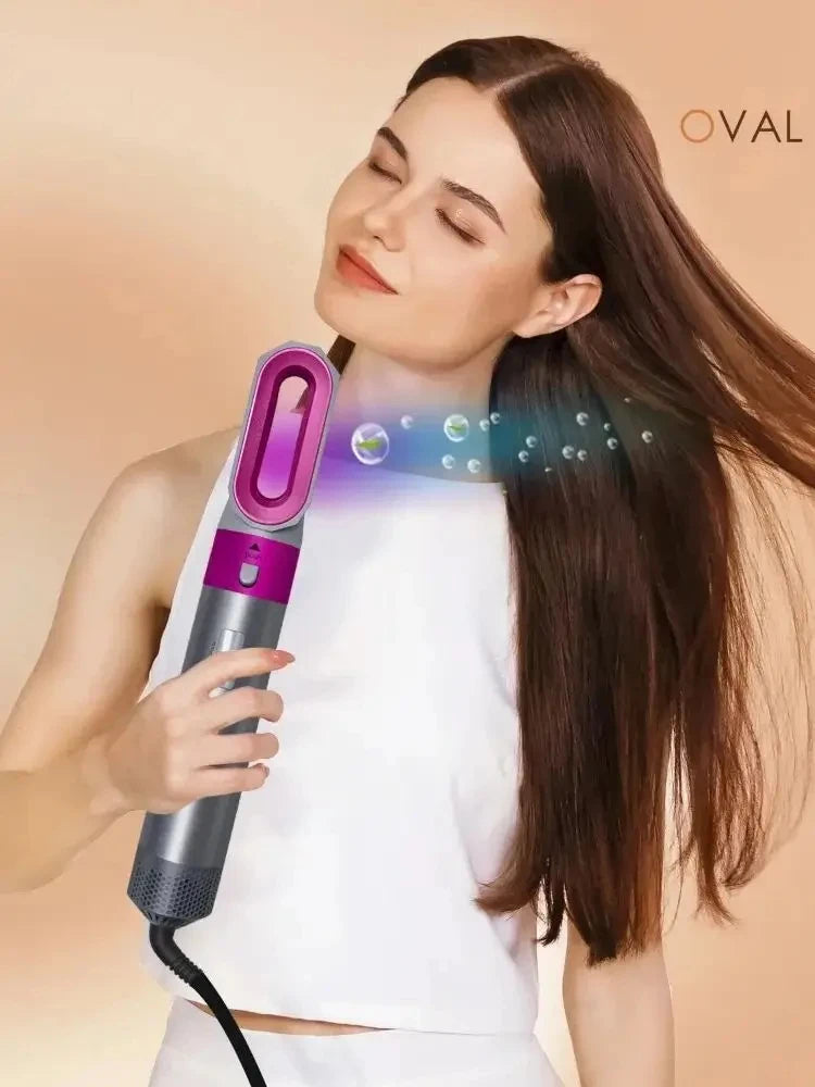 5 in 1 Hair Styler Powerful Fast Drying Ionic Hair Dryer High Speed Hot Comb Brush Set Professional Hair Straightener