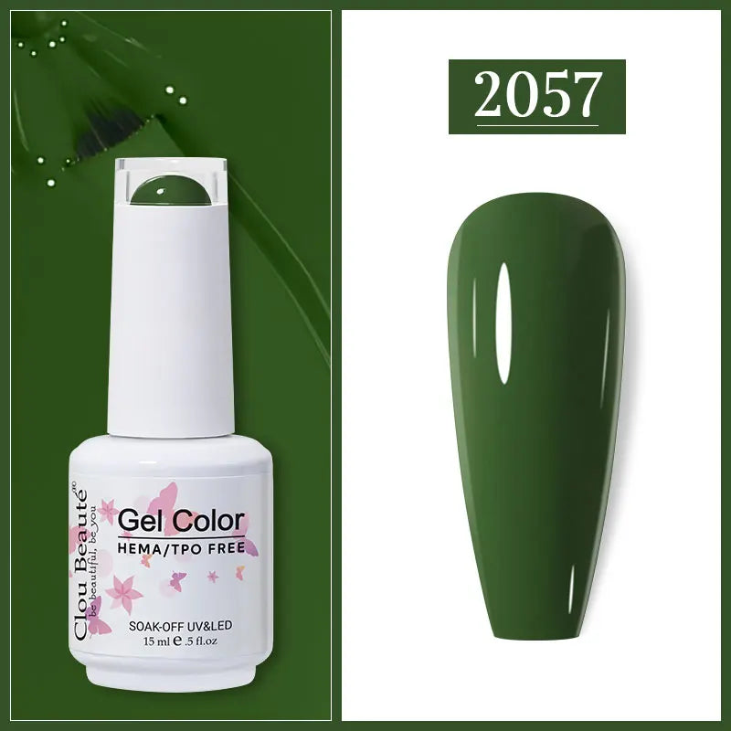 Clou Beaute Gel Nail Polish Neon Brown Royal Blue Red Green Pastal Nude Nail Art Varnishes Gel Lacquer HEMA/TPO FREE UV Gel Nail