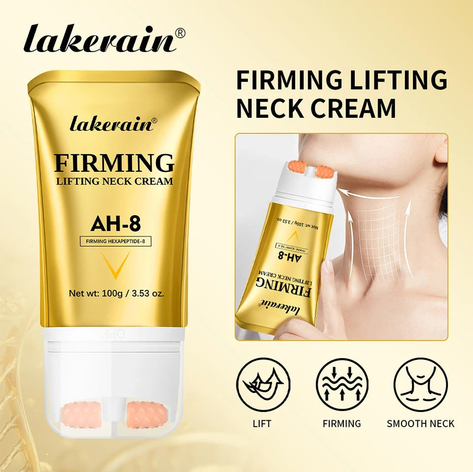 Lakerain Firming Lifting Neck Cream Deep Nourishment Lightweight Formula Remove Double Chin Rejuvenation Firms Loose Skin Cream