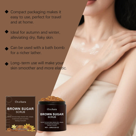 OceAura 100g Natural Brown Sugar Scrub 100g Exfoliating Body Nourishing Deep Clean Pore Shrinking Skin Refreshing