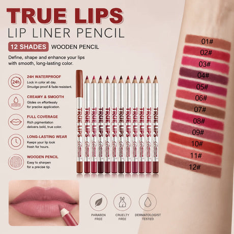 36Color Matte Lip Liner Pencil Set, Long Lasting Waterproof Smooth Lip Liners, Velvet Lip Pencils for Lips Makeup, Nude Red Brown Lip Liner Kit for Women Daily Party Cosmetics