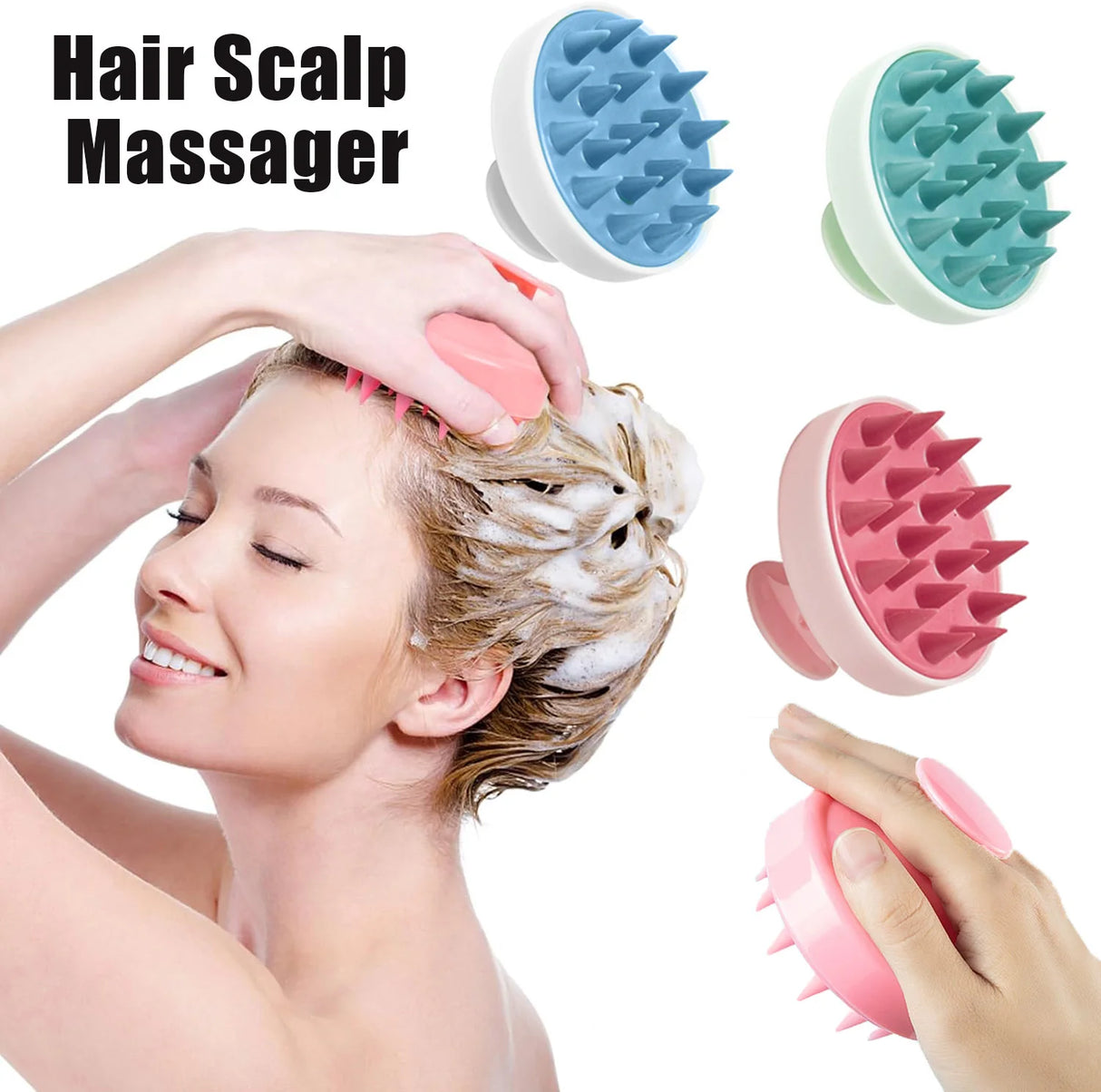 1PC Scalp Massage Brush Soft Silicon Hair Brush Massage & Cleansing Scalp Brush Scalp Exfoliating Scrub Dandruff Removal Tool