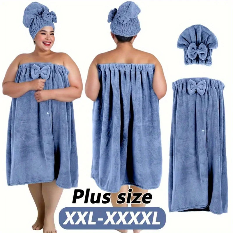 Womens Wrap Towel with Hair Towel Bath Towel Wrap Shower Dress Towel Spa Wraps for Women's Bathrobe
