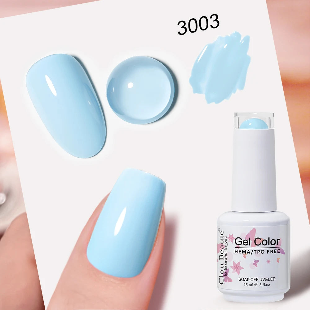 Clou Beaute Grey Color Nail Gel Polish Full Coverage Nail Polish Dark Red Gel Lacquer Varnish Vernis Semi Permanent Nail Art