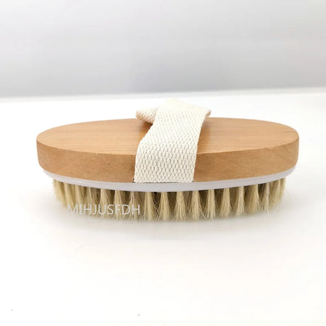 2 In 1 Dry Skin Body Massage Brush Natural Bristle Dead Skin Remover Anti Cellulite Exfoliates Blood Circulation Massage Tools