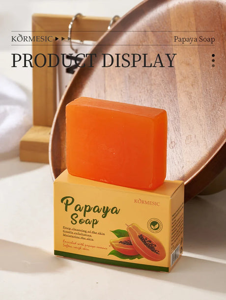 100g KORMESIC Hand Made Papaya Soap Shower Facial Soaps for cleansing anti-acne whitening brightening removing acne