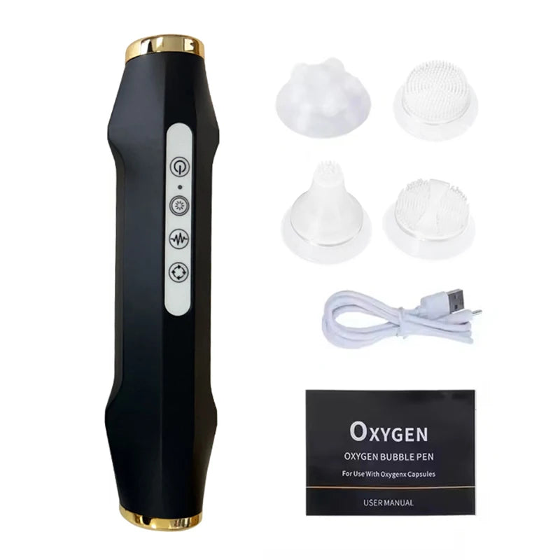 New Design - Portable CO2 Oxygen Bubble Pen Rechargeable Exfoliate Device Handheld Facial Clean Machine SPA Beauty Capsules
