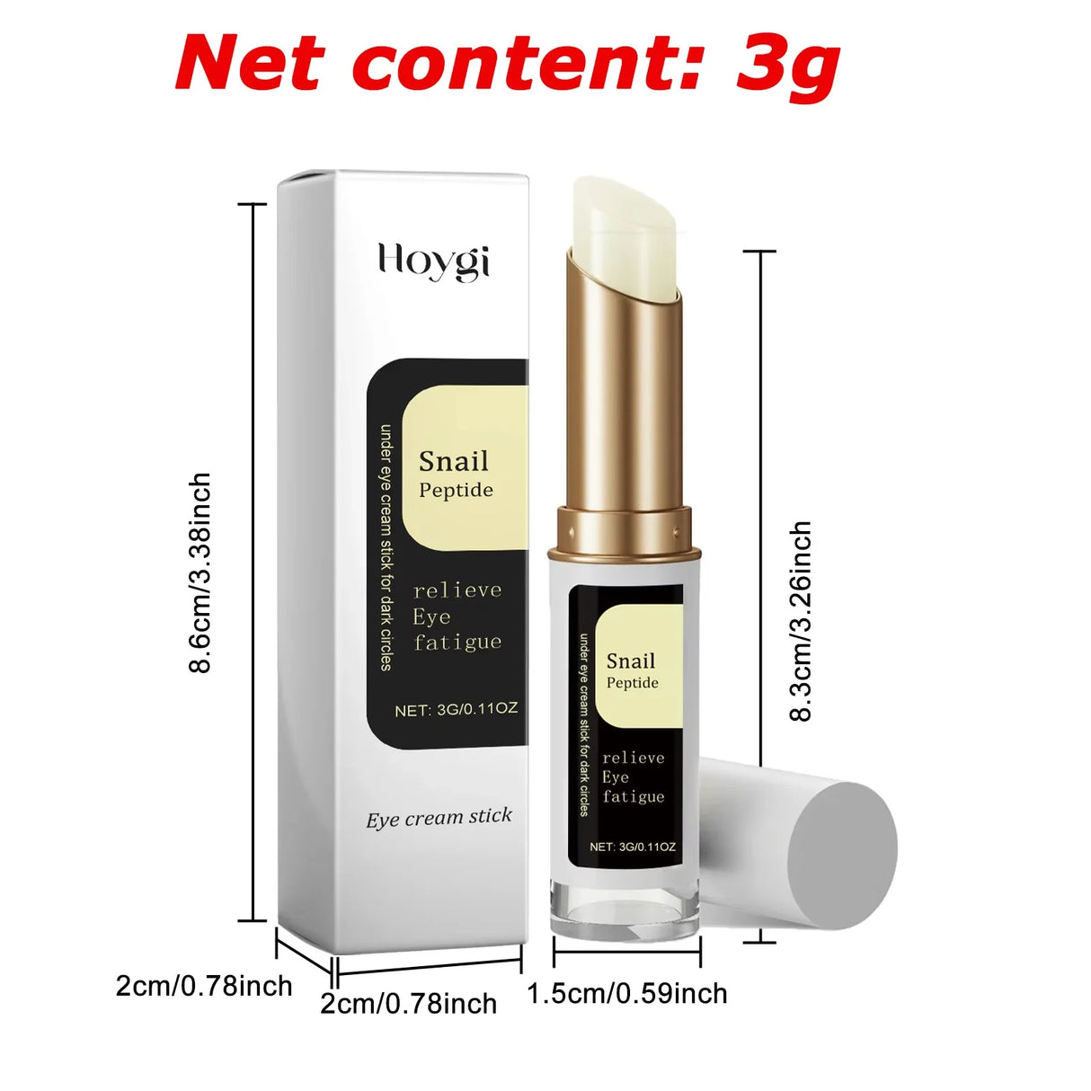 Snail Eye Cream Stick Collagen Fade Fine Lines Wrinkle Lightening Dark Circles Firming Eye Bags Puffiness Moisturizing Eye Cream