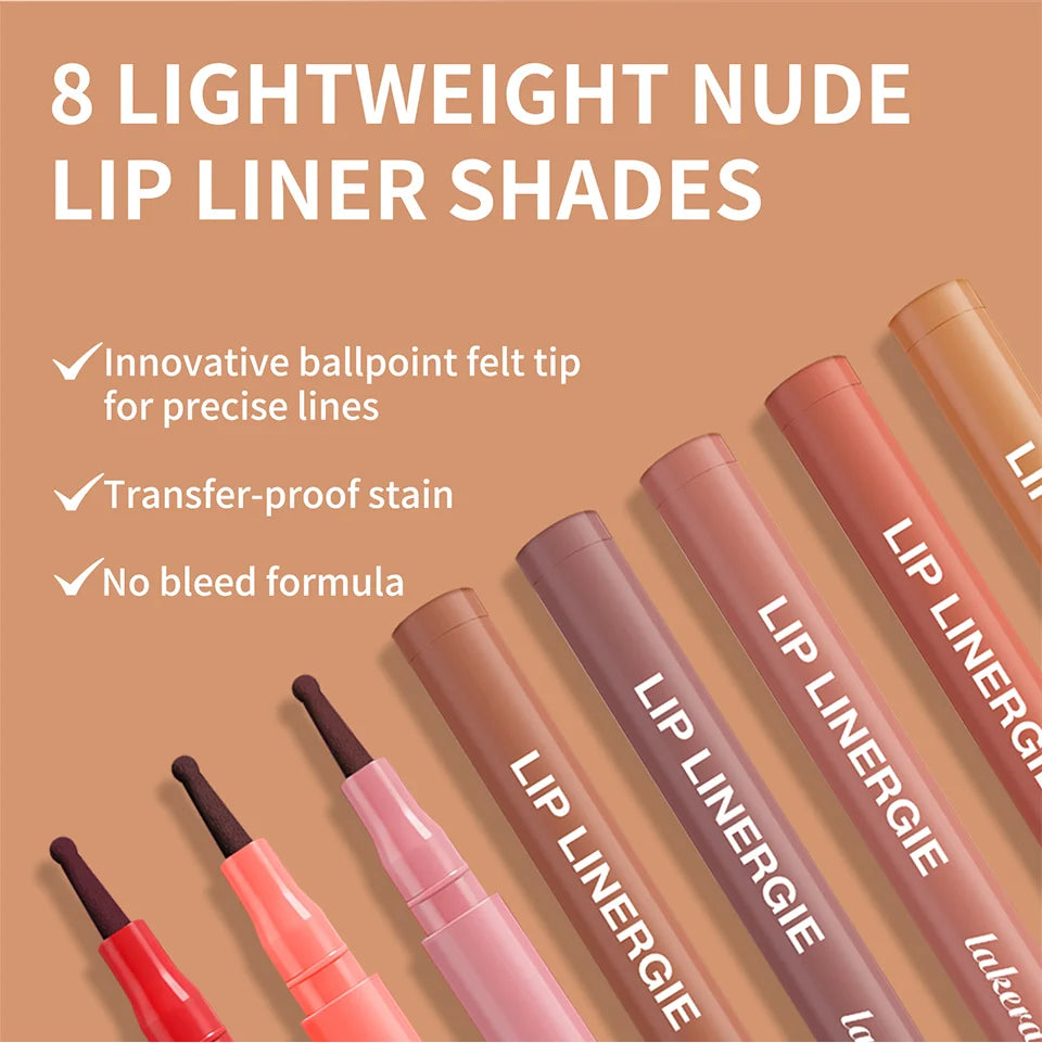 Waterproof Lip Liner Stain Lip Lingerie Long Lasting 8 Colors Transfer Proof Smudge Resistant Color No Bleed Formula Cosmetics
