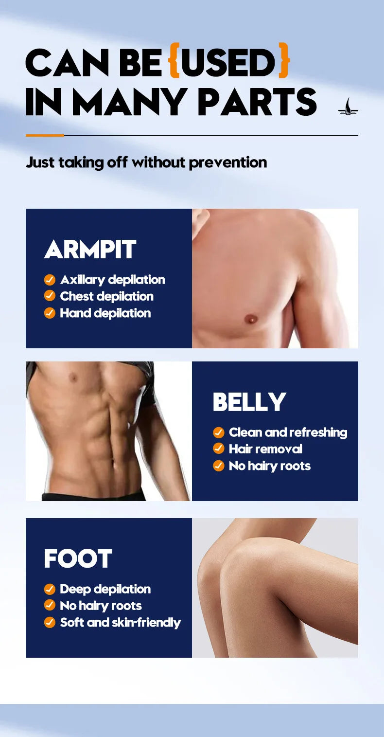 Men's Hair Removal Cream Permanent Epilator Private Area Painless Hair Remover Growth Inhibitor Spray Suitable Sensitive Skin