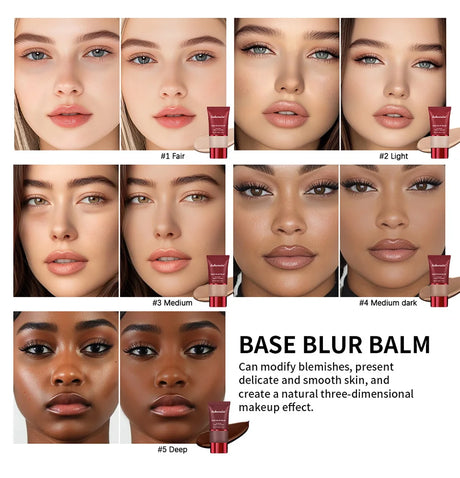 5 Colors Matte Liquid Foundation Base Sweat Resistant Smooth Cover Blemish Pores Natural Matte Finish Lightweight Face Makeup Cosmetic Base
