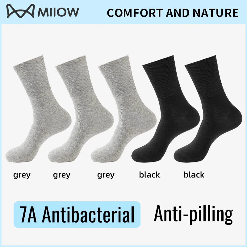 MiiOW Big Size Sock Men Pure Cotton Sock Anti Odor Fat Feet Elastic Widened Loose Sock Compression Sock Elderly Non-Binding Sock