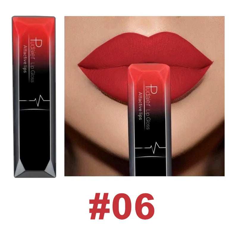 Pudaier 21 Color Lip Gloss Waterproof Matte Liquid Lipstick Moisturizing Lip Gloss Lip Makeup Beauty Cosmetics