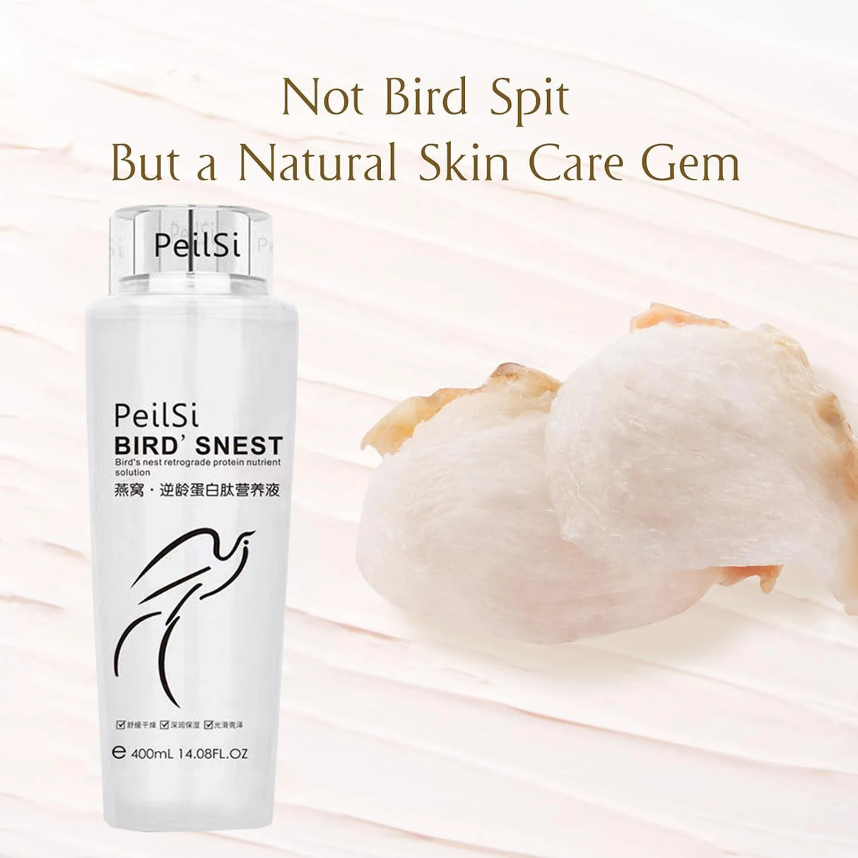 Bird's Nest Anti-Aging Protein Peptide Deep Moisturizing, Hydrating Glow Booster Toner for Face Soothing, Nourishing, Glass Skin