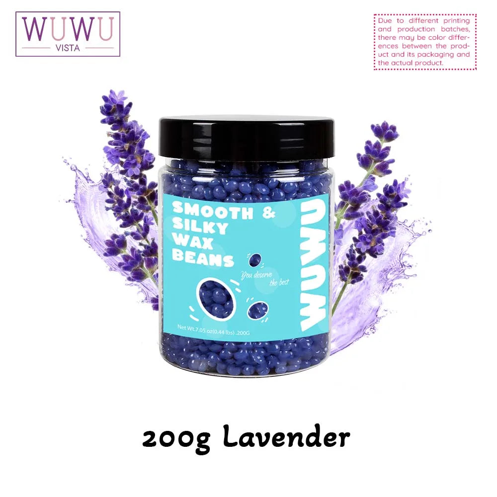 WUWUVISTA Wax Beads 200g(7.05oz) Bottle Hair Removal Hard Wax Beans Hot Waxing Beeswax for Wax Heater Painless for All Hair&Skin