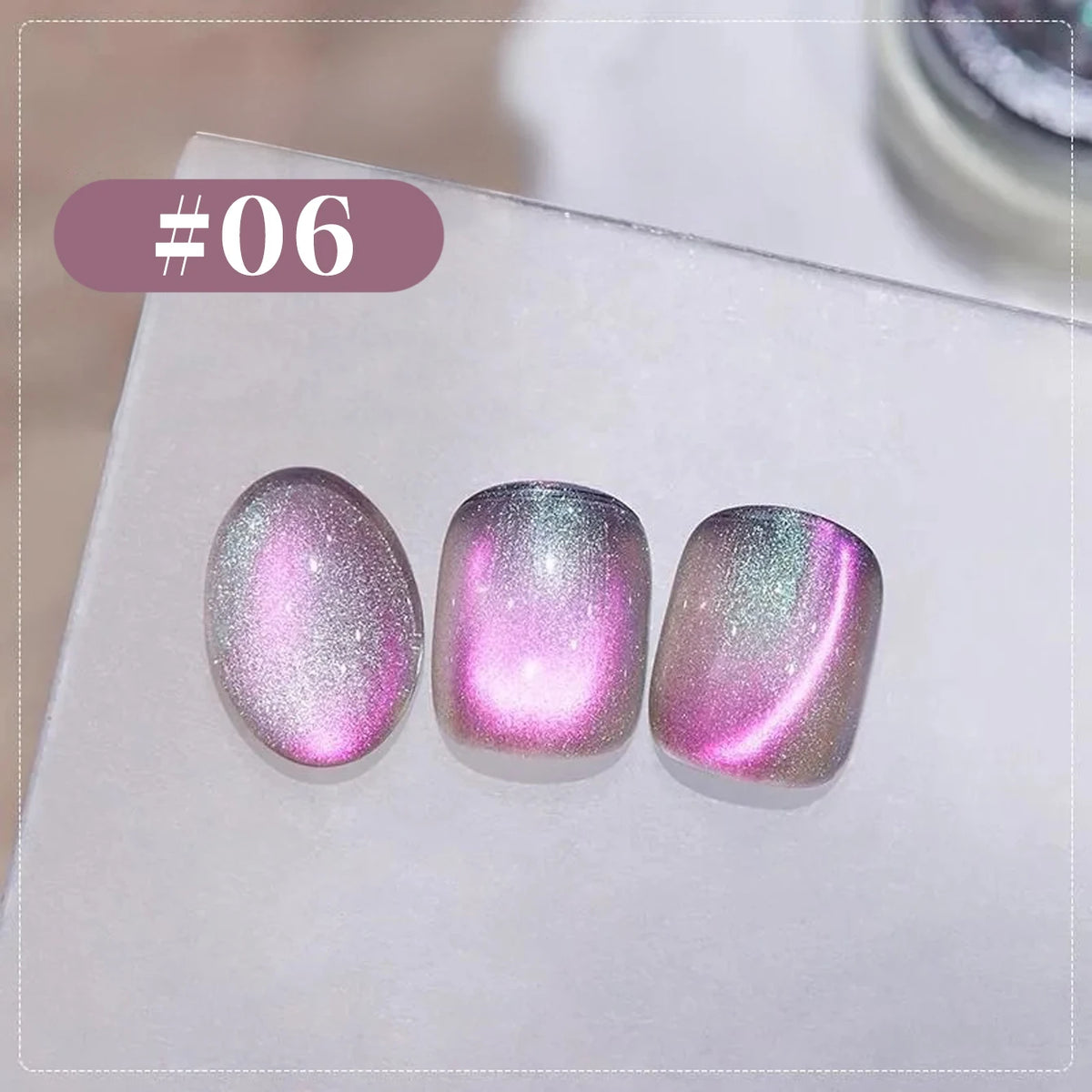 1-6PCS 12ML Human Fantasy Cat Eye Gel Nail Polish Ice Clear High-end Glass Bead Semi-permanent Gel Nail Polish Nail Art Supplies