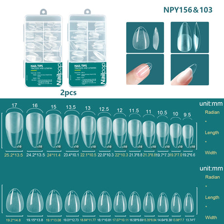 Nailpop 120pcs/box Gel X Nail Tips Medium Short Shape Almond/Square/Soft Gel Nail Tips False Nails Soak Off Easy Nail Extensions