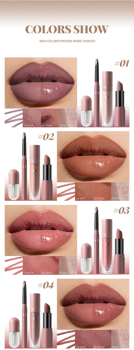 4pcs/10pcs/set Nude Lip Gloss Matte Velvet Lipstick Waterproof Long-lasting Liquid Lipstick Women Moist Lip Tint