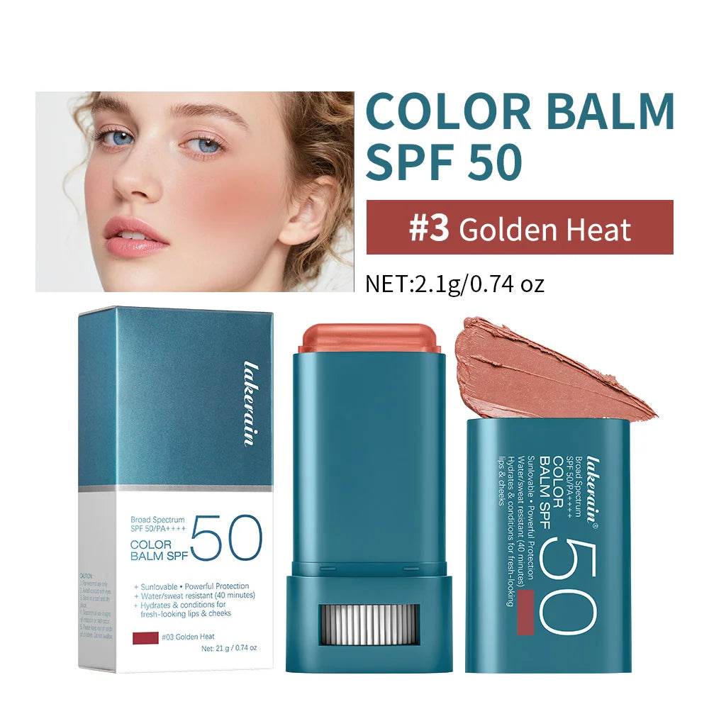 Lip & Cheek Color Balm SPF 50 Mineral Broad Spectrum Sun Protection Water Sweat Resistant Hydrating Long Lasting Buildable Blush