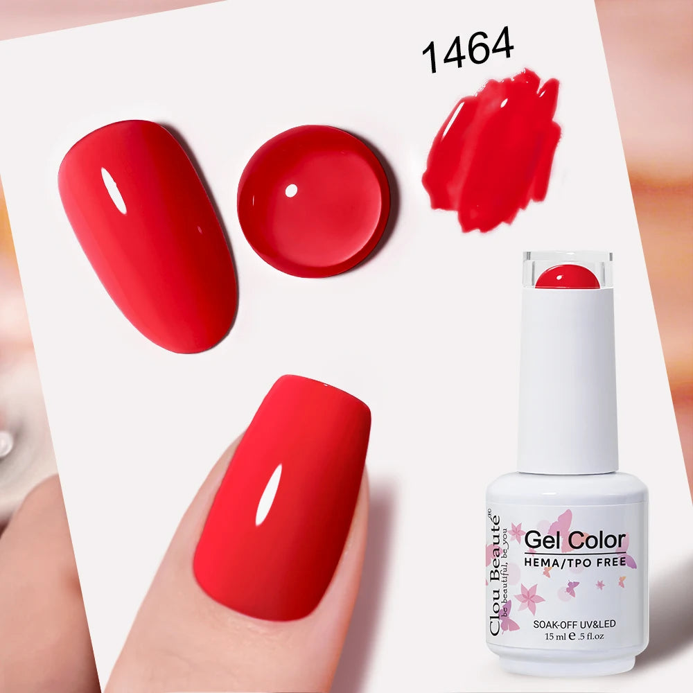 Clou Beaute Grey Color Nail Gel Polish Full Coverage Nail Polish Dark Red Gel Lacquer Varnish Vernis Semi Permanent Nail Art