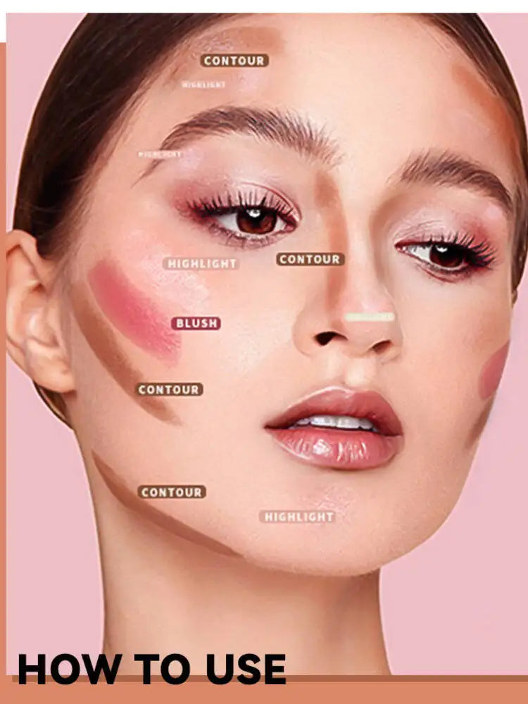 MLSMILE Highlight Contour 3-pack For 3D Makeup Brightening Skin Tone Face Blush Stick 3 Pcs Set 2025 New