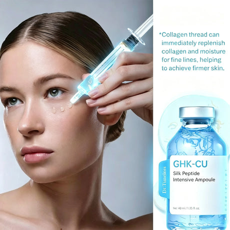 GHK-Cu Blue Copper Silk Peptide Ampoule Serum Moisturizing Firm Revitalize Boost Skin Elasticity Repair Skin Barrier