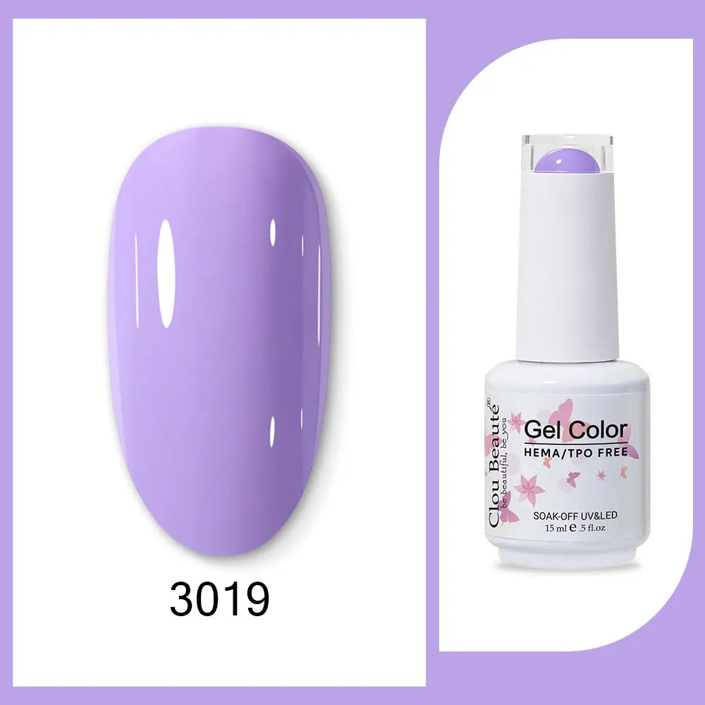 Clou Beaute Gel Color Hema TPO Free 15ml Gel Nail Varnish Soak Off UV Gel Polish Nail Art Manicure Lacquer Nail Art Jelly Gel