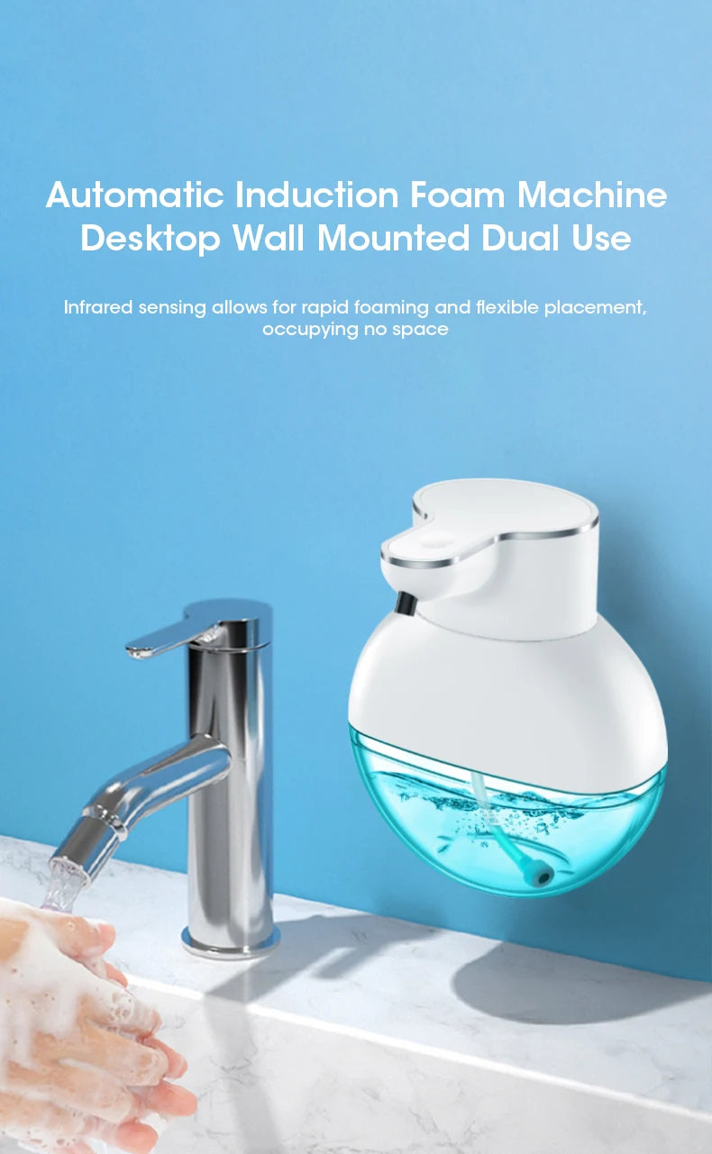 Smart Automatic Foam Soap Dispenser and Gel Hand Washing Liquid Detergent Machine Wall-Mounted USB Rechargeable