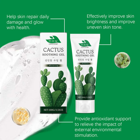 Hanchobit Cactus Soothing Gel Sunburn Treatment Relief Redness After Sun Cool Moisturizing Skin Barrier Repair Calming Gel Cream
