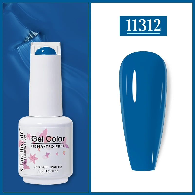 Clou Beaute Gel Nail Polish Neon Brown Royal Blue Red Green Pastal Nude Nail Art Varnishes Gel Lacquer HEMA/TPO FREE UV Gel Nail