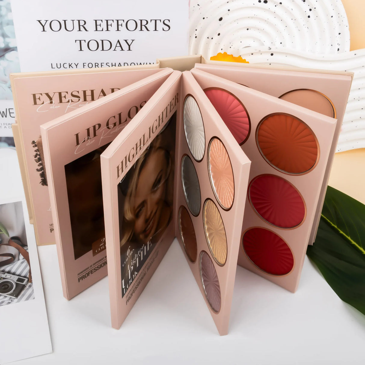 Eye Shadow Palette Five-page Flipbook Matte Pearlescent Lasting Non-smudge Multi-function Blush Contouring Highlighter Makeup