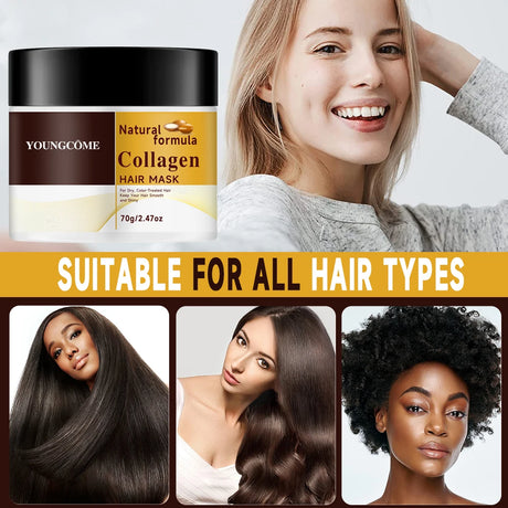Collagen Hair Treatment Deep Repair Conditioning Argan Oil Hair Mask Essence for Dry Damaged Hair All Hair Type Hair Care Kit