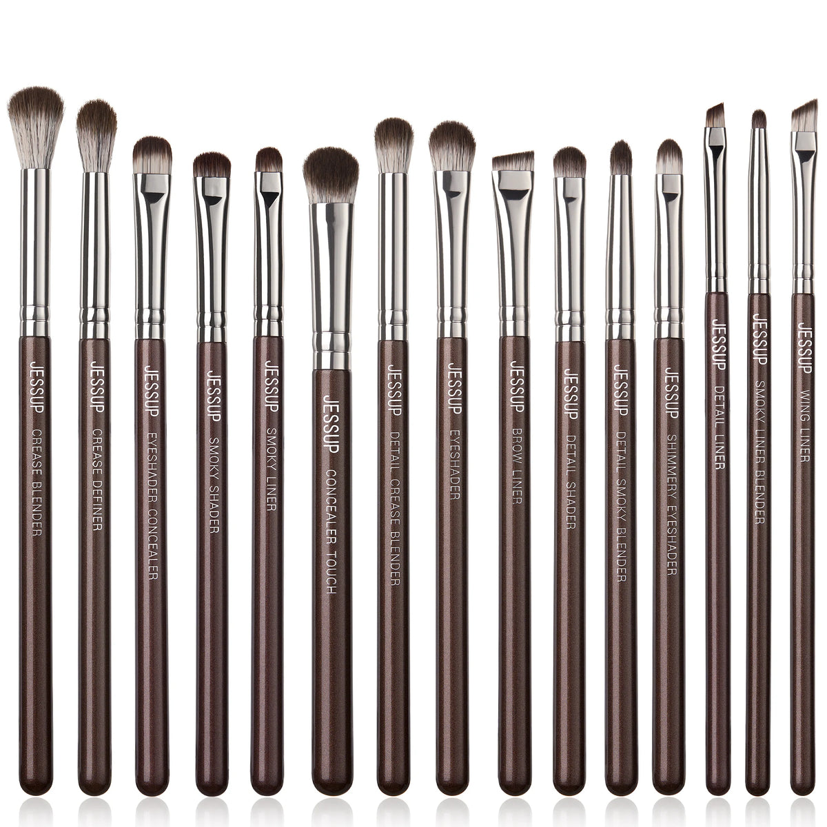 Jessup Makeup Brushes Set 15/25pcs Premium Synthetic Brown Make up Brushes Foundation Eyeshadow Concealer Blush Eyeliner, T511