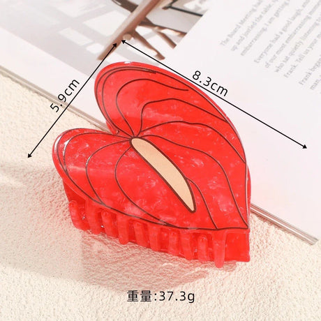 Muweordy Anthurium Hair Claws Beautiful Flower Series Acetate Claw Clip INS Trendy Hair Clips Hair Accessories for Women Girls