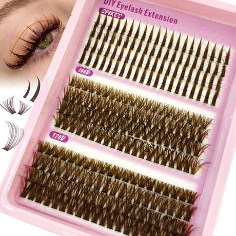 AMSDCN 40P-120Pnaturally 240 clusters Spikes Brown eyelash clustersfaux cils eyelash extensions Wispy Lashes