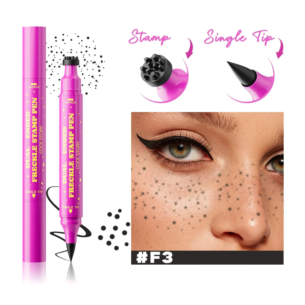 Double Eyeliner Freckles Pen All-in-One Natural Waterproof Lasting Seal Spot Pen Natural Simulation