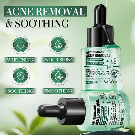 SADOER Salicylic Acid Nicotinamide Whitening Face Serum Acne Removing Moisturizing Anti Wrinkles Facial Essence Skin Care