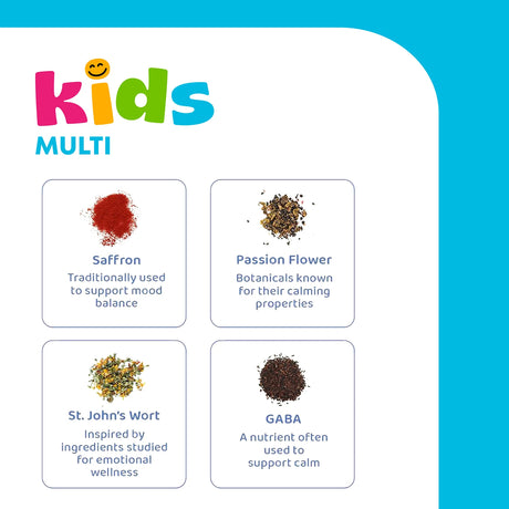 Mood Snacks - Kids Saffron Gummies, Natural Berries Supplements Offer Mood Support and Calms Temper Tantrums, Sugar Free Gummies