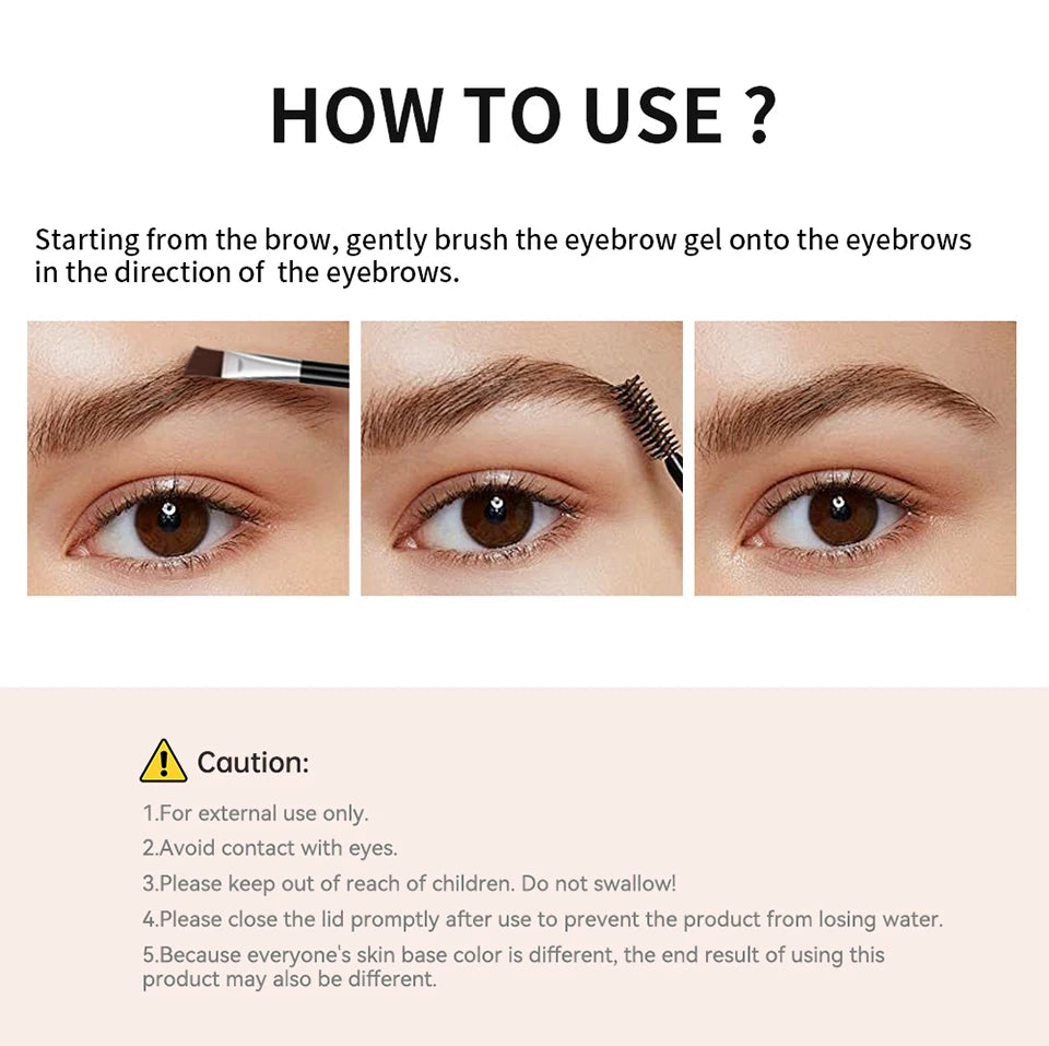 6 Colors Waterproof Eyebrow Tint with Brush Long-Wearing Full-Pigment Smudge-Proof Eyebrow Pomade Natural Wild Brows Makeup