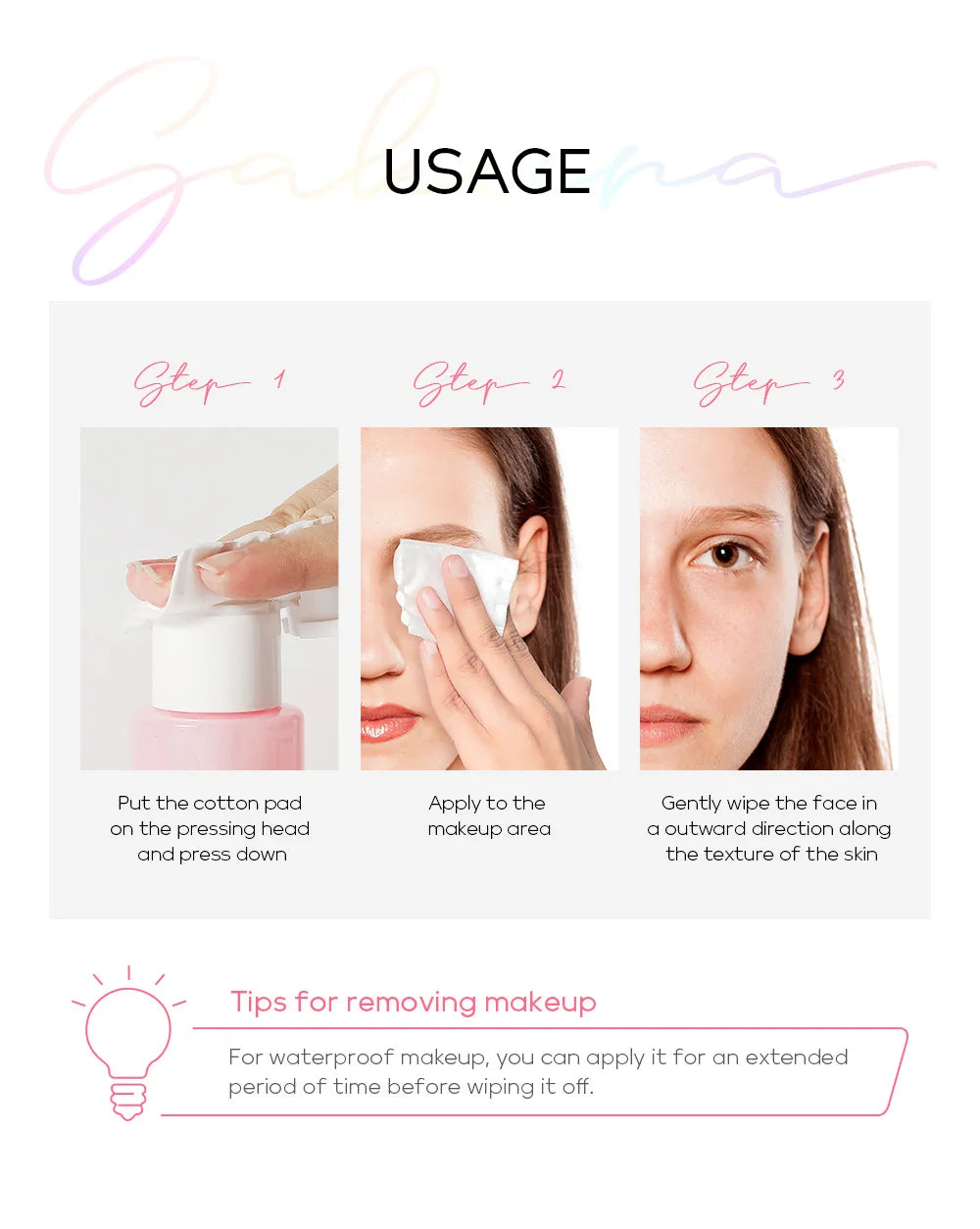 LAIKOU Portable Makeup Remover Lashes Cleansing Liquid Water Lip Eye Gentle Care Make-Up Travel Skin Remover Face Skincare 100ml