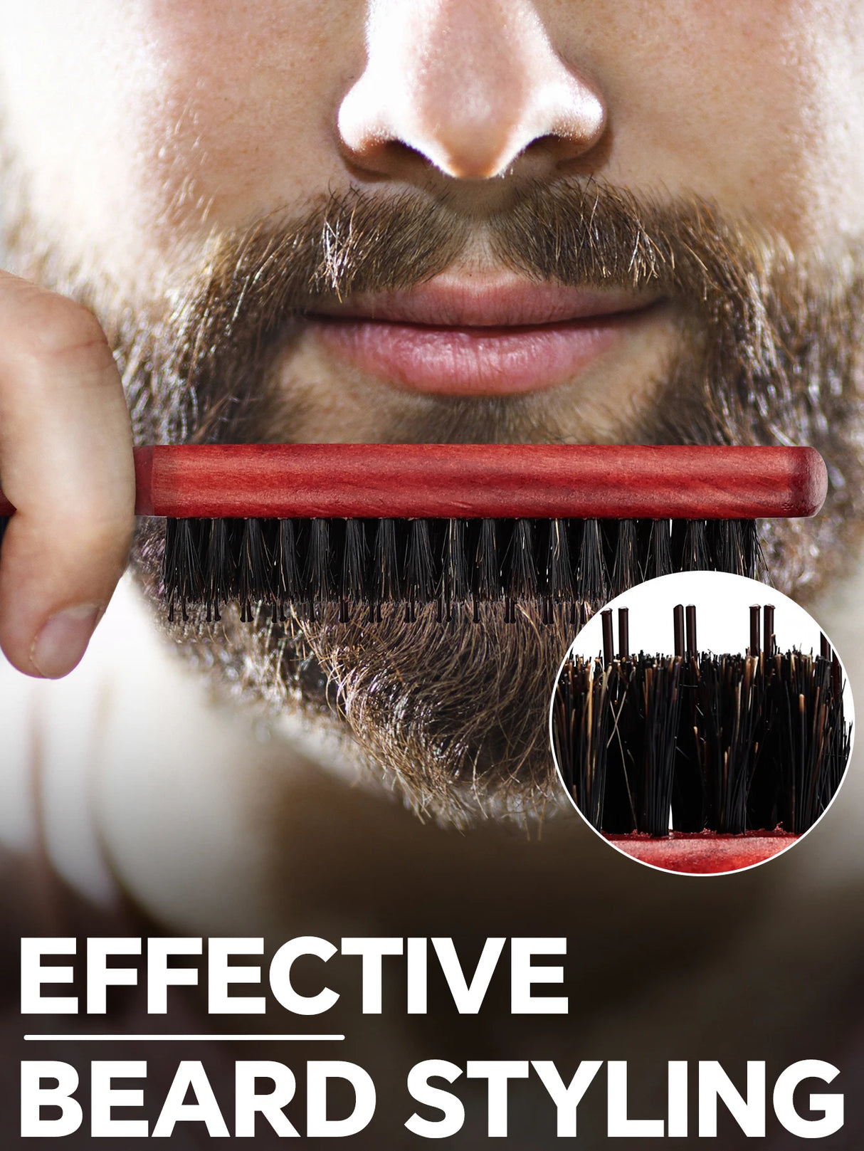 Hair Styling Comb & Brush Set, Boar Bristle Teasing Brushes & Tail Combs, Edge Control Styling Tools,Nylon Bristles, ABS Handle