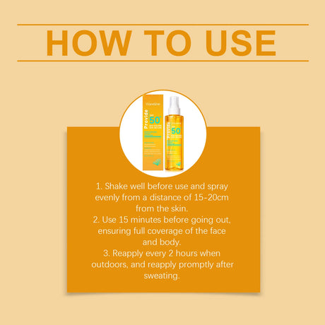 100ML Spf50 Sunscreen Spray Non-stciky Protect Skin Moisturizing Enhance Smoothness Refreshing Prevent Sunburn Sunscreen Spray