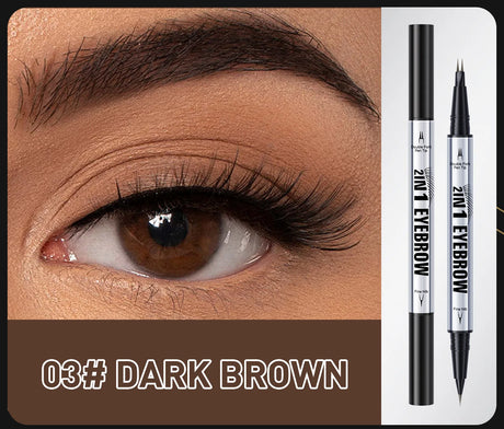 Natural Look Eyebrow Pencil Waterproof Sweat Proof Double Ended 2 in 1 Long Lasting Brow Definition Fill Shape