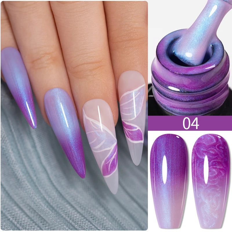 PUENTE 7.5ML Nude Shade Moonlight Cat Magnetic Gel Nail Polish Ultra-Bright Cat Eye Soak Off UV Semi-Permanent Varnish Manicure