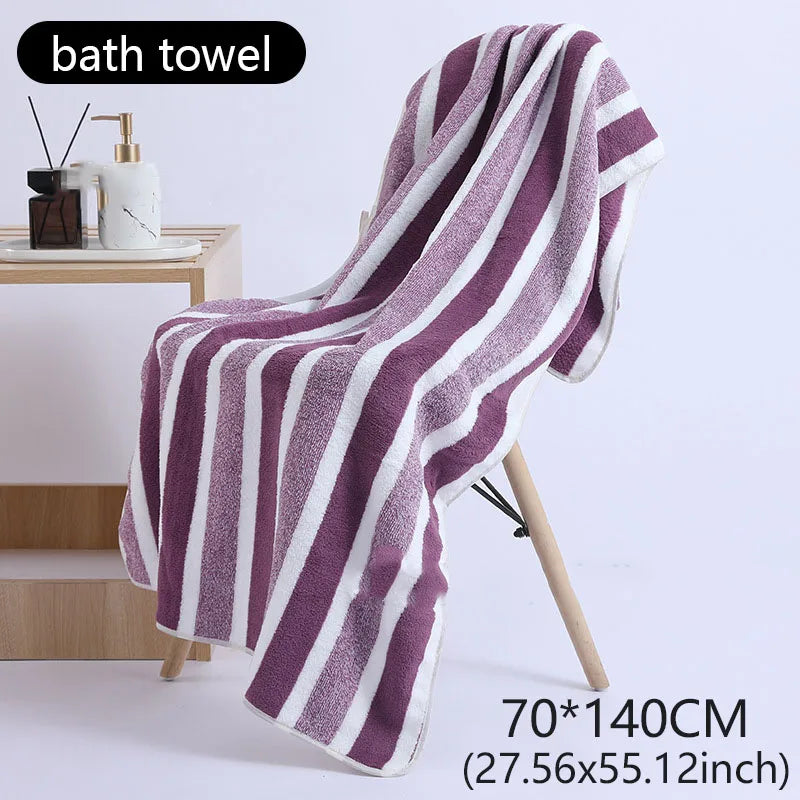 Striped Pattern Towel New Home Soft and Comfortable Bath Towels for Men and Women, Quick Drying Absorbent Towels For Bathroom