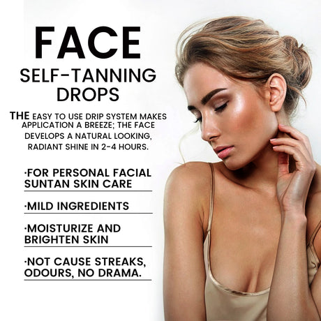 EELHOE Self Tanning Drops Sunless Skin Tanning Oil Liquid Dark Self Tanner Water Serum for Face Body Fake Indoor Tan Lotion 30ml